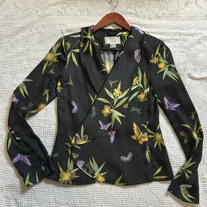 H&M Black Floral Blazer